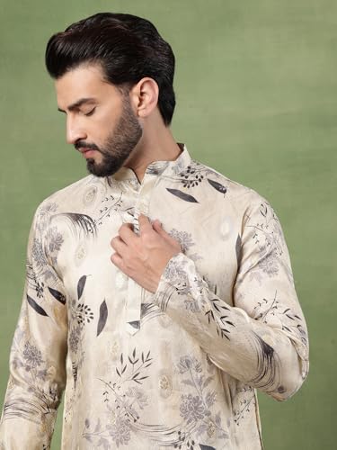 Image of SOJANYA (Since 1958 Men's Silk Banarasi Design Long Kurta