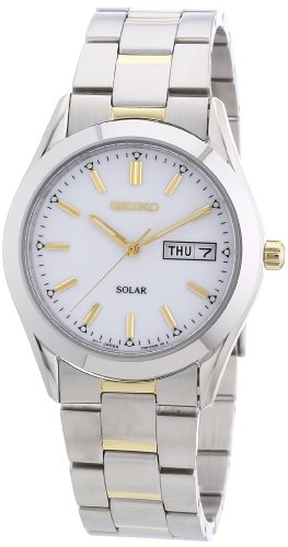 Preisvergleich Produktbild Seiko Herren-Armbanduhr XL Solar Analog Edelstahl beschichtet SNE041P1
