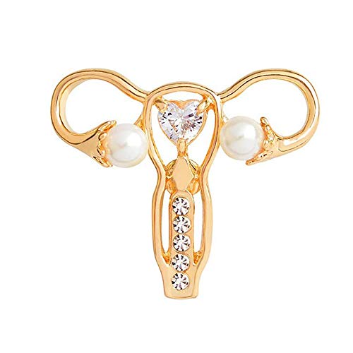 Preisvergleich Produktbild Buchklassiker Schmuck, Feminismus Körper Symbol, Gebärmutter Eierstock Halskette, medizinische Abzeichen Zubehör Geschenke für Gynäkologen, Ärzte, Krankenschwester, Feministin (Pins-Gold)