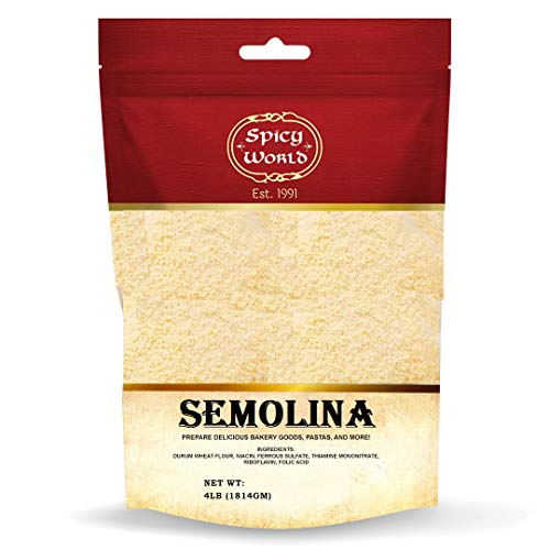 Semolina Flour 8 LB - Premium USA Grown Semolina Flour for Pizza, Pasta Flour, Bread - Fine Ground, Bulk Yellow Flour For Pizza Peel, Nigerian Recipes