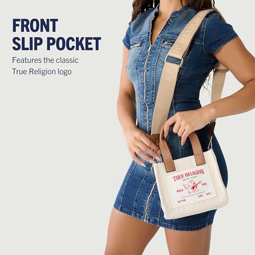 Image of True Religion Tote Bag, Women's Mini Travel Shoulder Bag with Adjustable Strap