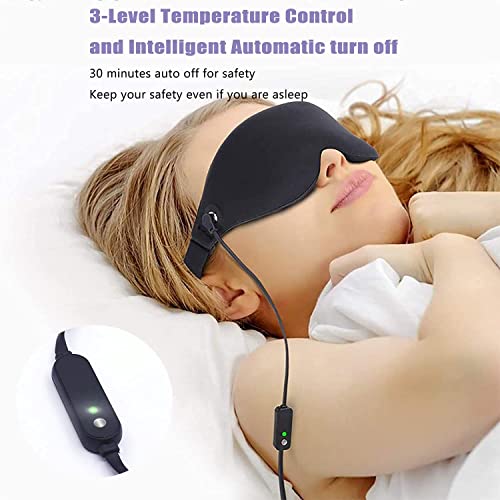 Máscara elétrica USB para dormir com aquecimento para olhos secos e blefarite, compressão de tempera