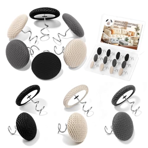 Image of Fabric Covered Button 12pcs Upholstery Bedskirt Pins Beige /Black /Grey
