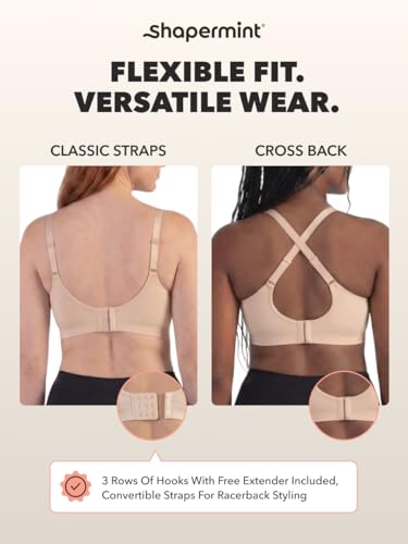 Image of SHAPERMINT Wireless Bras for Women No Underwire - Small to Plus Size Bralettes with Support and Natural Lift