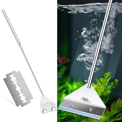 Image of VAYINATO Stainless Steel 45cm Long Handle Algae Scrapper with Stainless Steel Blade for Aquarium Fish Tank by Petzlifeworld