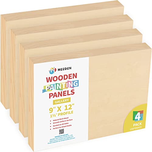 ADXCO 8 Pack Wood Panels 12 x 12 Inch Unfinished Wood Canvas Wooden