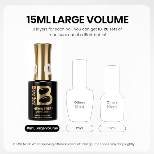 Image of Beetles Black White Gel Polish Kit - Simple Black & White Colors Collection, 2pc 15ML HEMA-FREE French Nails Design Trendy Colors Uv LED Lamp Salon DIY at Home Nails Gifts for Women