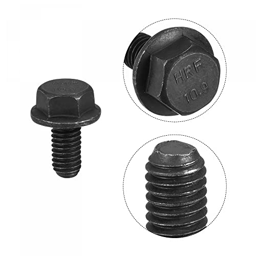 Pernos de brida hexagonal M6x12mm para evitar vibraciones, tornillos de cabeza hexagonal 10.9 4