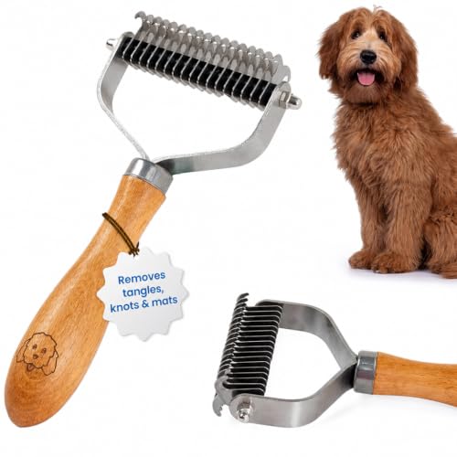 Dematting Comb for Dogs, Undercoat Rake Grooming Tool For Matted Pet Hair