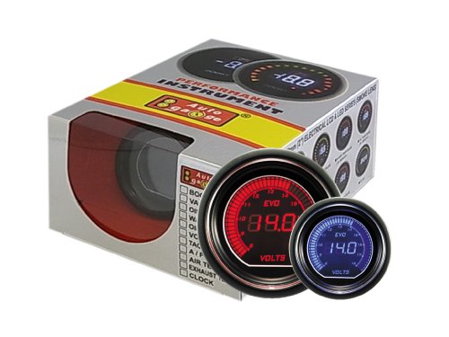 オートゲージ(AUTOGAUGE) EVO52電圧計 LCDブルー/レッドディスプレー 52パイ AGEVOVO