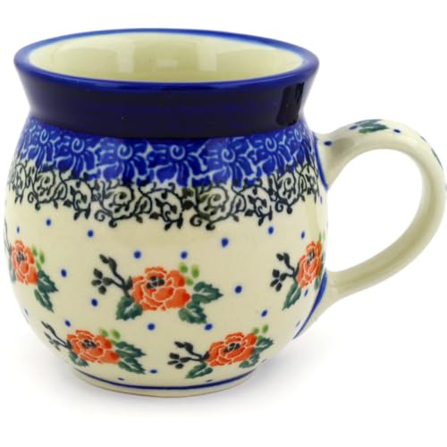 Taza artesanal polaca Polish Pottery 8 oz con patrón Pasadena Delight miniatura 3