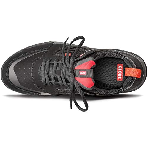 Image of Globe Men's Skateboarding Shoes, Black Black Red 10036, 7.5 UK