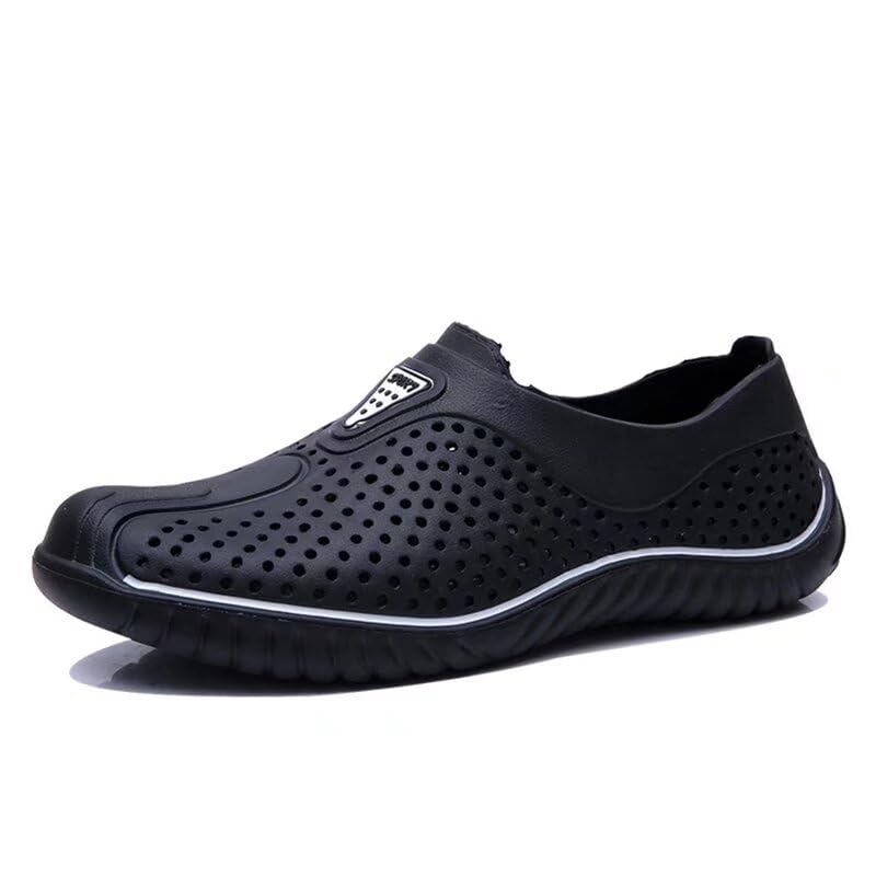 Zonkacen Men's Wrap Toe Lightweight Non Slip Quiet Breathable Sport Sandals for Summer Outdoor Camping Beach River Sea Water Street Wading Holiday Black 9.5 Men