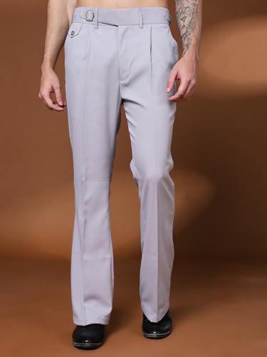 Image of Gurkha Pants for Men | Trouser for Men | Formal Pant | Single Buckle | Bell Bottom Trouser High Waist Pleated Casual Trousers | Flared Bottom Leg Pants for Office Smart Casual Travel Party