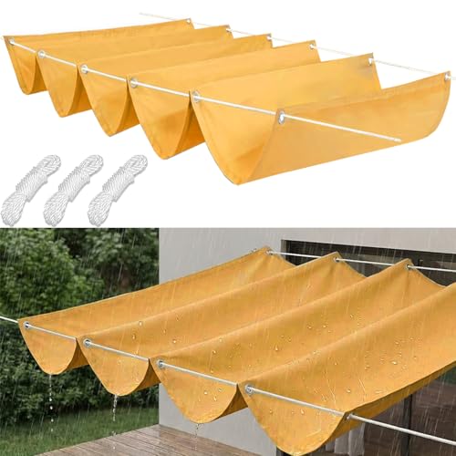 Voile d'ombrage anti-UV et indéchirable rétractable wave or