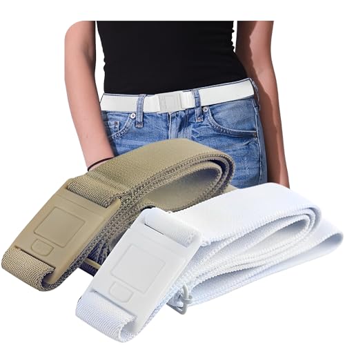 Image of Womens Belts for Jeans, Invisible Flat Buckle Belt, Adjustable Stretch Fit | Adjustable Invisible Belt with Flat Buckle, No Bulge, Comfortable All Day Fit for Jeans, Pants and Dress