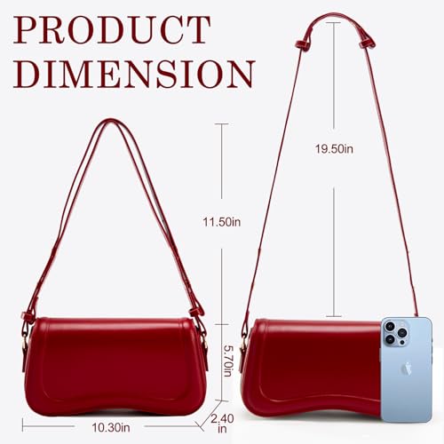 Image of Small Shoulder Bag for women,Crossbody Purses,Leather Tote Handbag Clutch Hobo Purse,with Zipper Closure for Women
