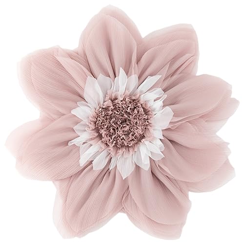 ELSKERJW 3D Blush Pink Flower Round Decorative Throw Pillow with Insert Soft Cute Floral Accent Pillow Cushion for Bed Couch Bedroom Living Room...