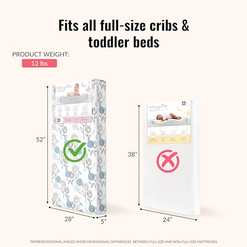 Image of Dream On Me 2-in-1 Floral Dreams Baby Crib Mattress, GREENGUARD Gold