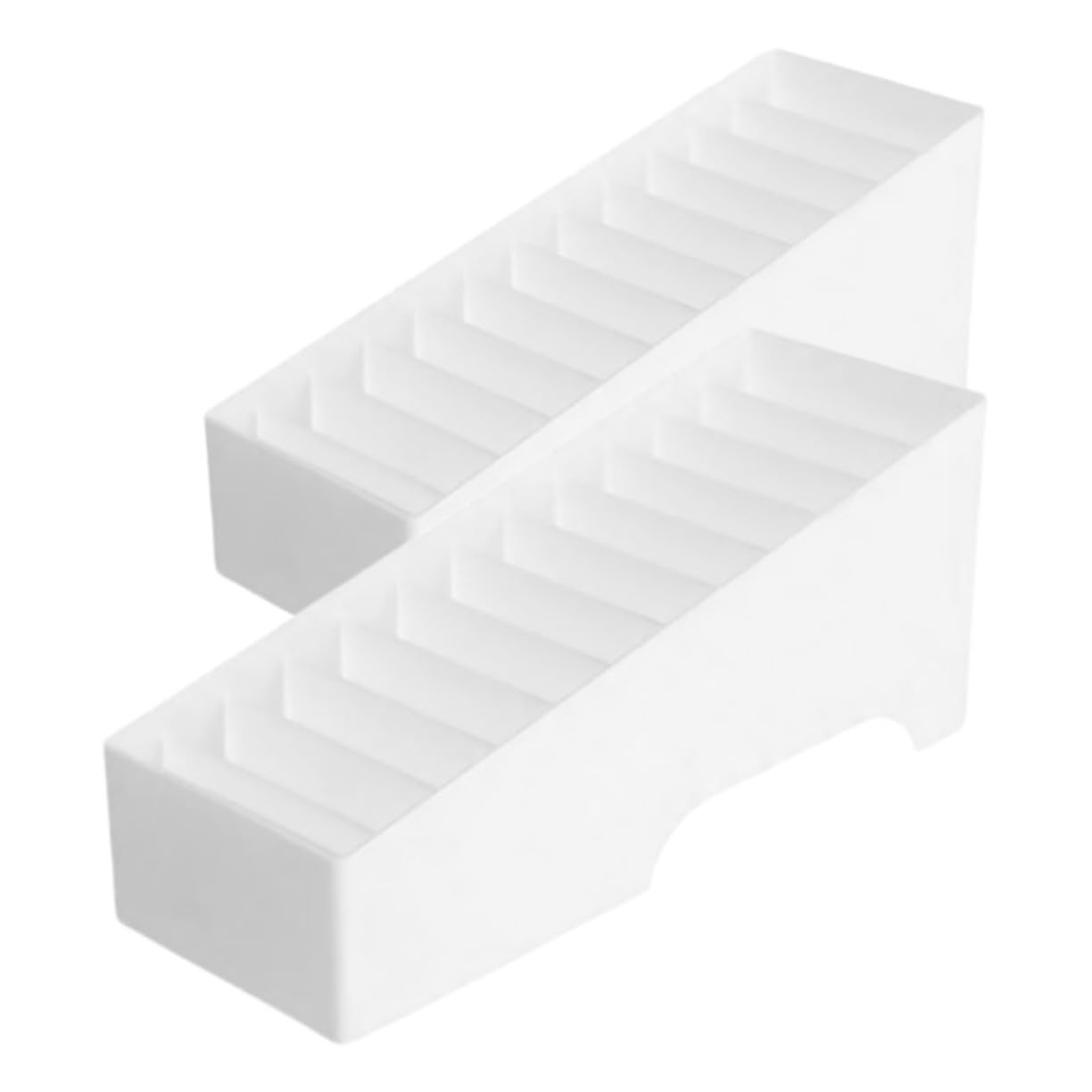 Organizador de Escritorio de 12 Compartimentos, 2 Piezas, Plástico Blanco