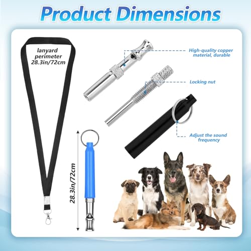 LXUEJIE 3 Stück Hundepfeife Rütter Rückruf, Hundepfeife Hochfrequenz Lautlos with Lanyard Erziehungshilfen für Hunde Pfeifen Hundetraining Hundepfeifen Vielseitig Erziehungshilfen für Trainieren Hund
