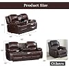 Betsy Furniture 2PC Faux Leather Manual Reclining Couch Set, Living Room Furniture Set, Sofa, Loveseat, 8018 Multiple Colors (Brown, Sofa+Loveseat)