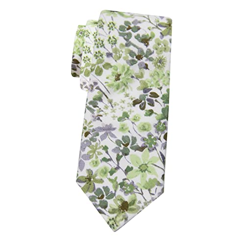 Image of Mantieqingway Men's Skinny Tie, Cotton Floral Ties for Men Wedding Necktie for Groom, Groomsmen, Missions, Dances