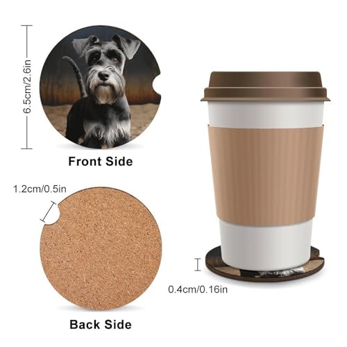 Portavasos para Auto con Diseño de Perro Schnauzer Pack 2 miniatura 2
