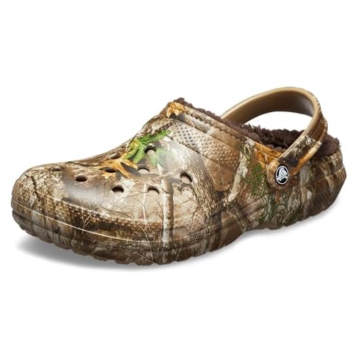 Crocs unisex adult Men's and Women's Classic Lined | Fuzzy Slippers Clog, Chocolate/Chocolate, 13 Women 11 Men US
