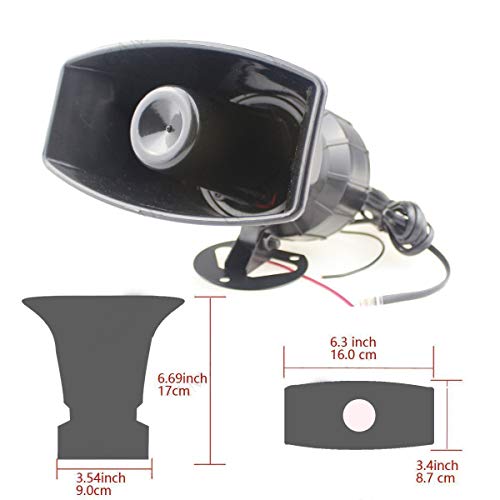 Viping 7 Tone Sound Car Siren Megaphone Vehicle Horn 12V 80W With Mic Pa Speaker System Emergency Sound Amplifier Auto Siren Emergency Sounds Electric Horn Hooter Ambulance Siren Traffic Sound #TOP3