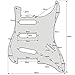 Electric Guitar Pickguard 11 Hole ST Style SSS Scratch Plate with Back Plate and Screws, Replacement Pick Guard for Single Coil Guitar Repair, 13 Color Options (Aged Pearl)