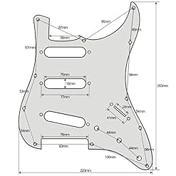 FLEOR Lot complet de pickguard SSS pour guitare Strat avec 3 caches de micro de 52 mm 2T1V – Boutons de commande – Rouge - Les Beatles, Paul McCartney, John Lennon, RIngo Starr, George Harrison FLEOR Lot complet de pickguard SSS pour guitare Strat avec 3 caches de micro de 52 mm 2T1V - Boutons de commande - Rouge – Image 6