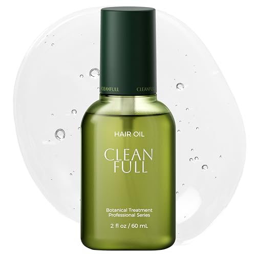 CLEANFULL Botanical Hair Oil for Dry & Damaged Hair, Lightweight Leave-In Hair Serum with Heat...