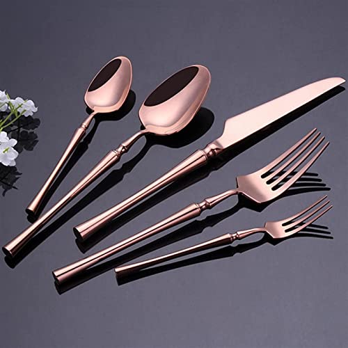 Ensemble de Couverts en Acier Inoxydable Doré Chic pour Table Raffinée