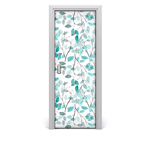 Ramas de menta en vinilo autoadhesivo extraíble de 77x200 cm para revestimiento de puertas DIY 2