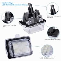 URAQT LED Lizenz Kennzeichenbeleuchtung, 2 Stücke 6500 K Kennzeichenleuchte 400Lm Heckleuchte Weiß Kennzeichen 12V Eingebauter Canbus Kompatibel mit Benz – Ansicht 3