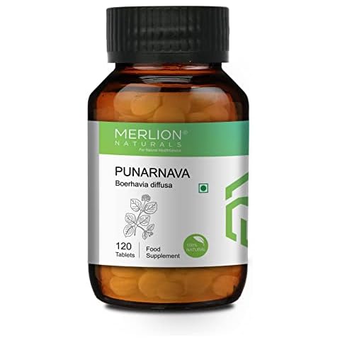 Punarnava Tablets by Merlion Naturals | Boerhavia diffusa | 500mg (120 Tablets) Cover