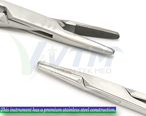 Image of 8 Inch TC Mayo Hegar Needle Holder Driver with Tungsten Carbide Inserts and Gold Rings Premium Grade Instrument