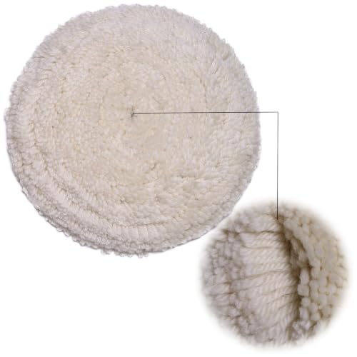 Image of 7 inch Wool Buffing Pad, Heavy Cut Polishing Pad for Car Detailing, Hook & Loop | 2-Pack.Fits DA & Rotary Polishers. Low-Shedding Wool Helps Remove Oxidation, Swirl Marks & Paint Imperfections.
