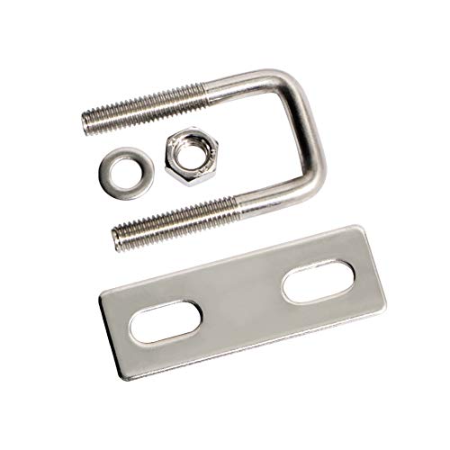 Square U-Bolts 0.79inch 20mm Inner Width 304 Stainless Steel Silver M6 with Plates Nuts for Car/Motorhome/Sailing Trailer Replacement Part and Accessorie 1Pcs