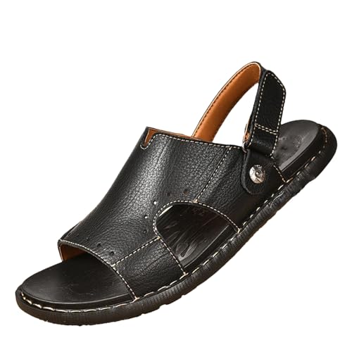 Men's Classic Handmade Sandals Breathable Summer Microfiber Leather Sandals