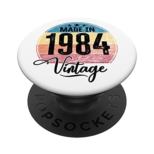 Birthday Vintage Año de nacimiento 1984 Cumpleaños bday PopSockets PopGrip Intercambiable