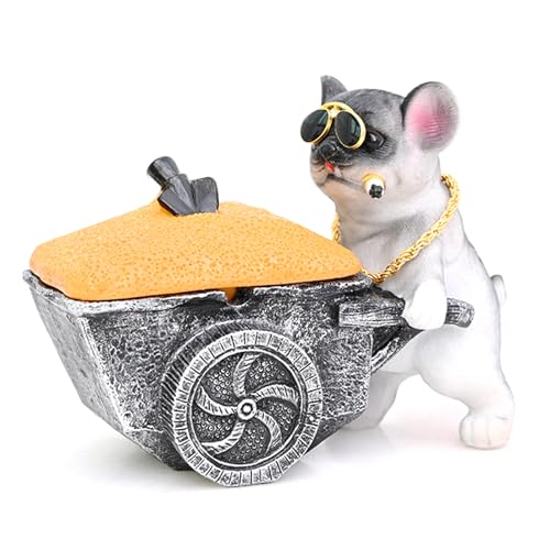 RoxNvm Aschenbecher Lustig, Aschenbecher aus Harz, Bulldoggenförmiger...