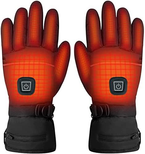 FARONG Guantes Calefactables,Electricos Guantes de Invierno Cálido Guantes para Moto Calentadores de Mano Guantes Térmicos para Hombre y Mujer con 3 Temperaturas Ajustables(Sin Pilas)