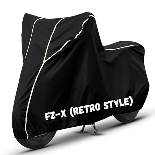 Image of Bike Cover for FZ-X (Retro Style) 100% Waterproof, Dustproof & Scratch Resistant| Fully Bottom Elastic UV Resistant Heavy Duty Body Cover | All Weather Outdoor Use