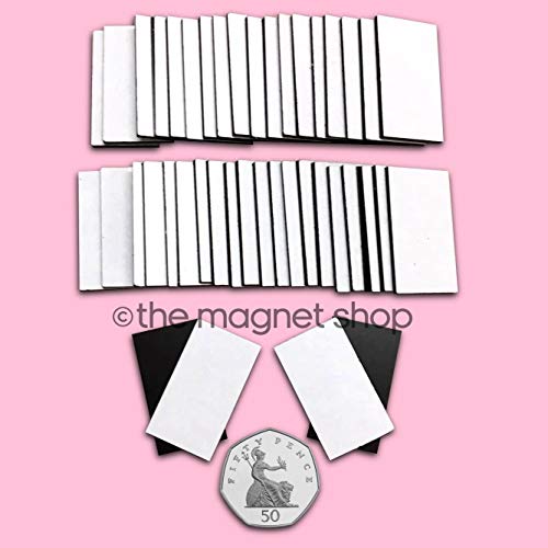 TMS Self Adhesive Magnets for Crafts | Pairs of Small Sticky Magnetic Strips, 0.85mm thick (20 Pairs, 35 x 20mm)