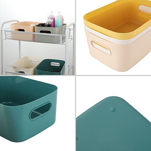 ASelected 6 Stück Aufbewahrungsbox, Aufbewahrungskorb Kunststoff, Aufbewahrungsboxen, Mehrere Farben, Aufbewahrungskörbe, 24 x 16 x 9 CM, Aufbewahrungsboxen für Küche, Schrank, Büro