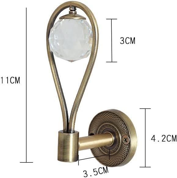 Curtain Tie Backs, 2 Pcs Crystal Curtain Holdback Wall Tie Hooks Hanger Holder Window Screens Accessories Home Decor for Home Office Hotel/Ch-0138-Yin