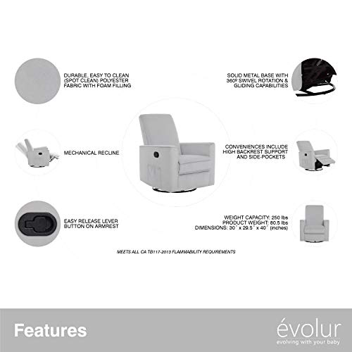 Evolur Raleigh Glider Recliner - Image 2