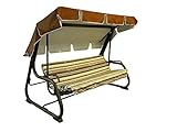 100% algodón Reti Gritti - Recambio completo (incluido toldo para el techo) para balancín de 4 plazas (170 cm)., 170-beige